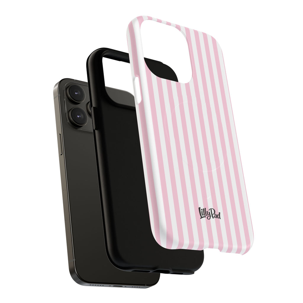 Pink Vertical Stripe phone case | Tough Magnetic Case