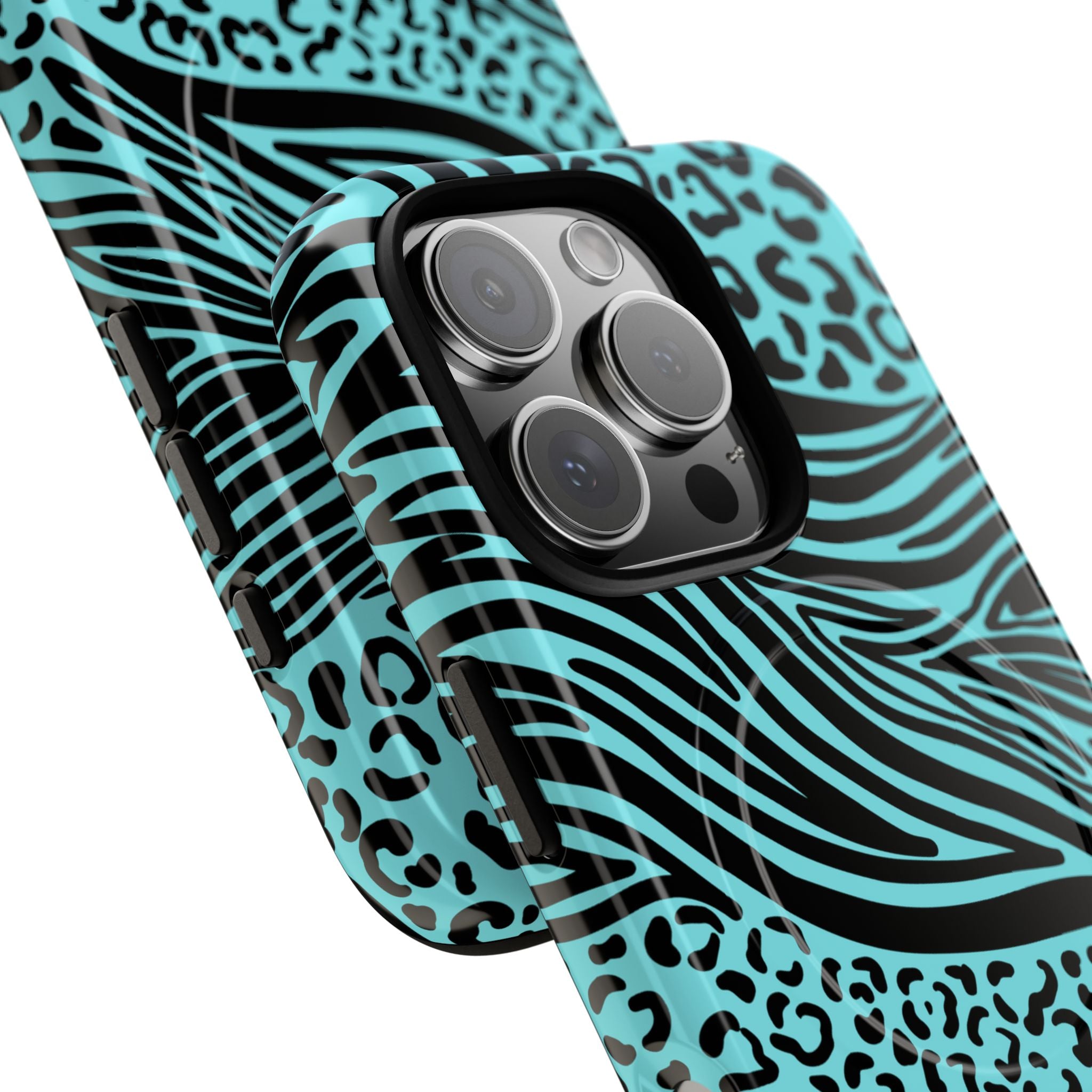 Y2K Animal Print Phone Case | Magnetic Tough Case, Zebra Leopard Blend