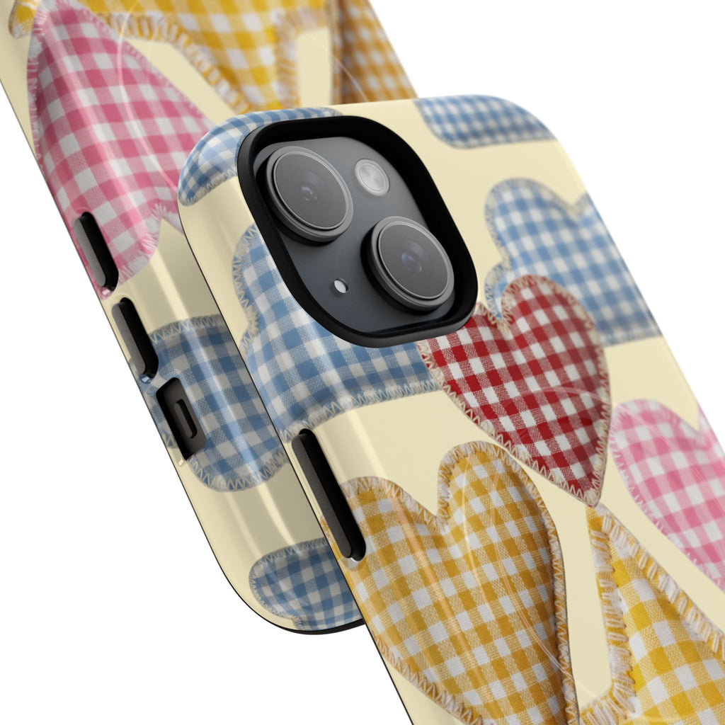 Gingham Heart Pattern Phone Case | Tough Magnetic Case