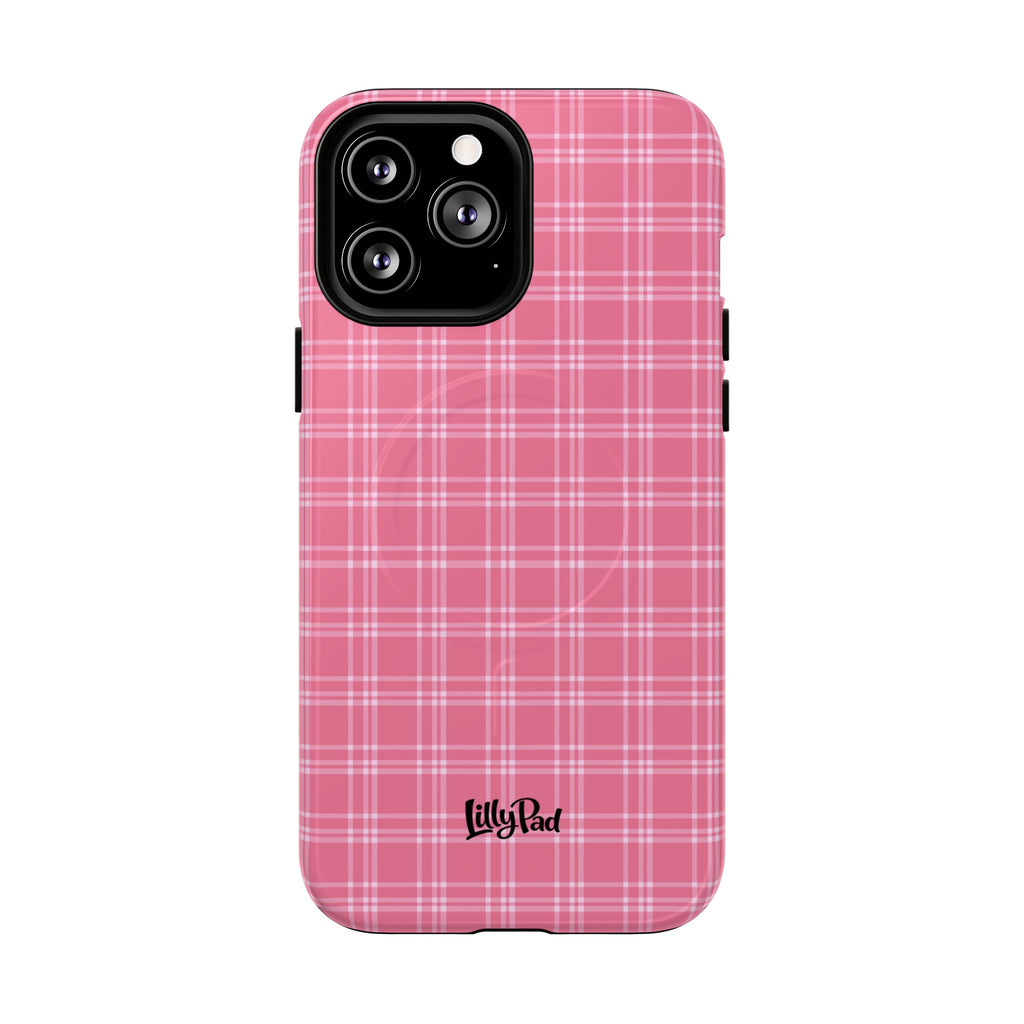 Pink Plaid Phone Case | Tough Magnetic Case