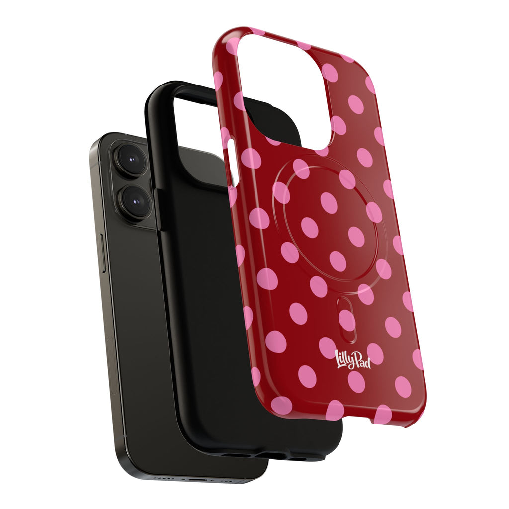 Pink Polka Dot Tough Magnetic Case | Phone Case