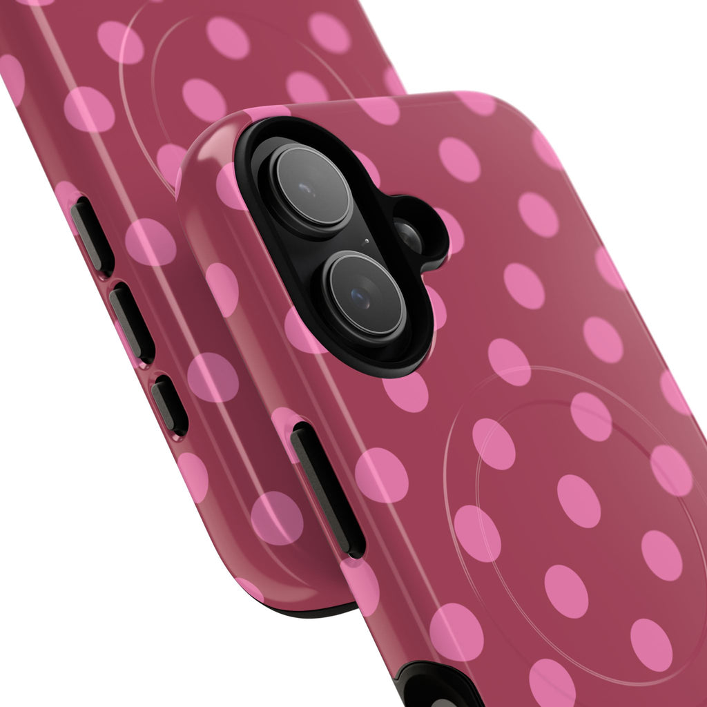 Pink Polka Dot Magnetic Phone Case | Tough Case