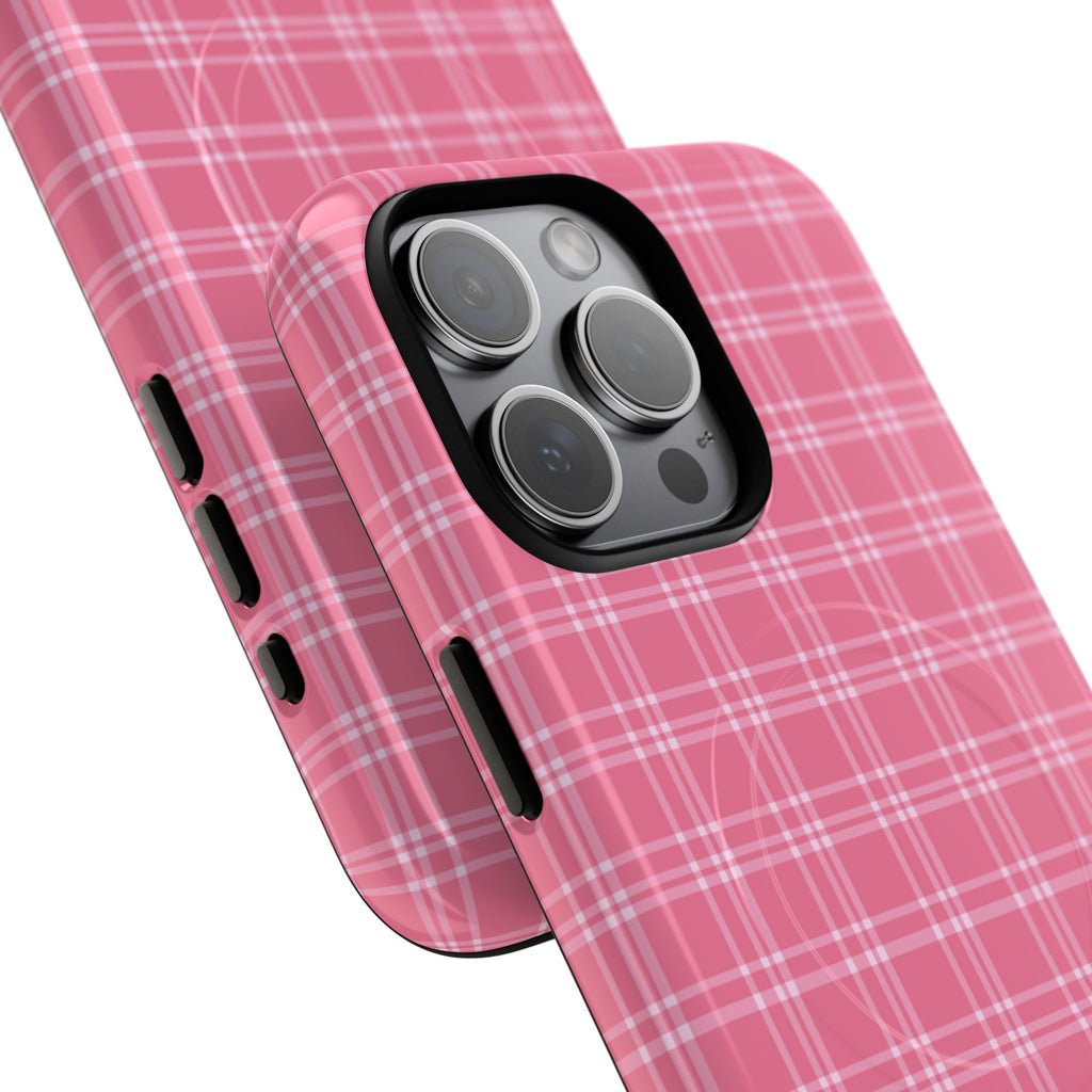 Pink Plaid Phone Case | Tough Magnetic Case