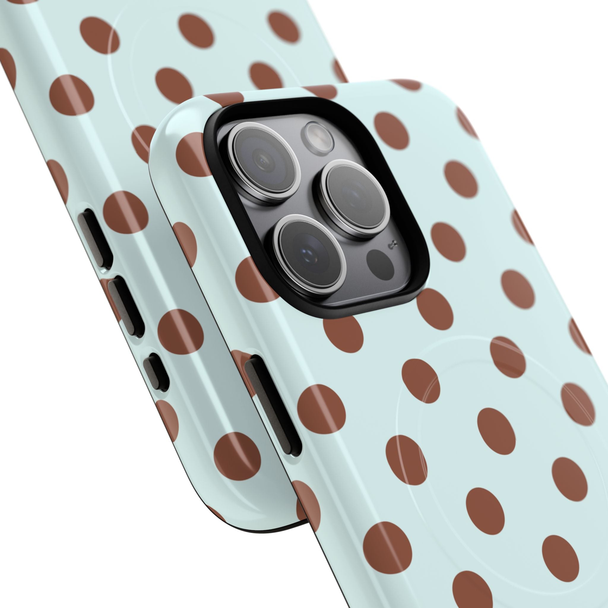 Brown Polka Dot on Mint Phone Case | Tough Magnetic Case