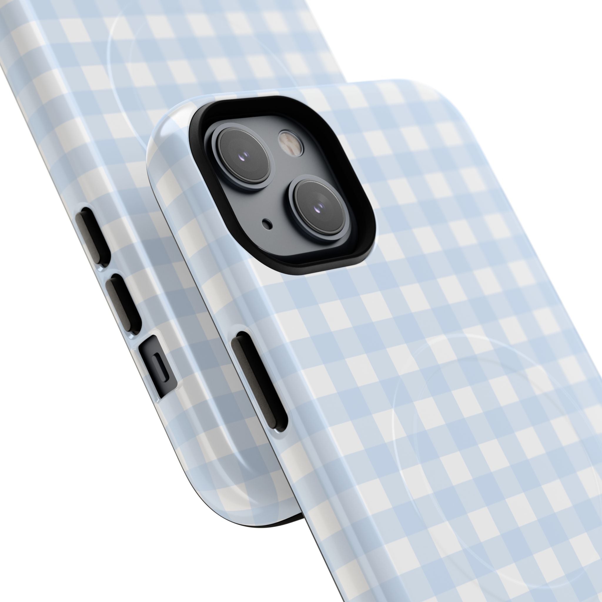 Blue Gingham Check Tough Phone Case | Plaid iPhone Cover
