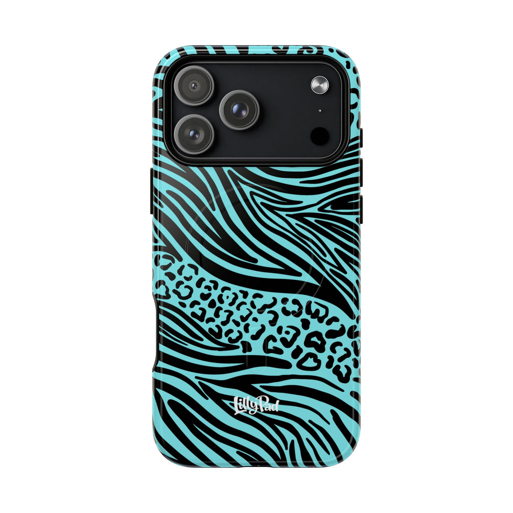 Y2K Animal Print Phone Case | Magnetic Tough Case, Zebra Leopard Blend