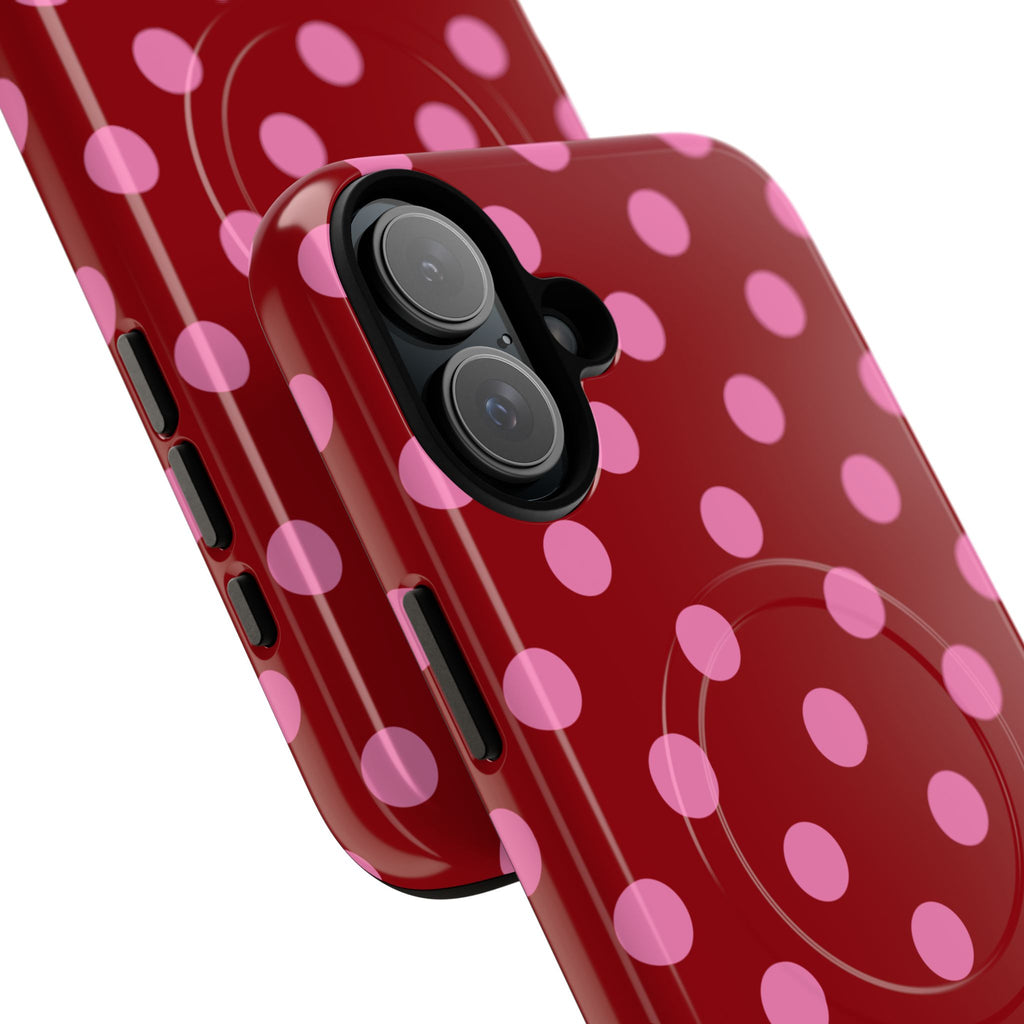 Pink Polka Dot Tough Magnetic Case | Phone Case