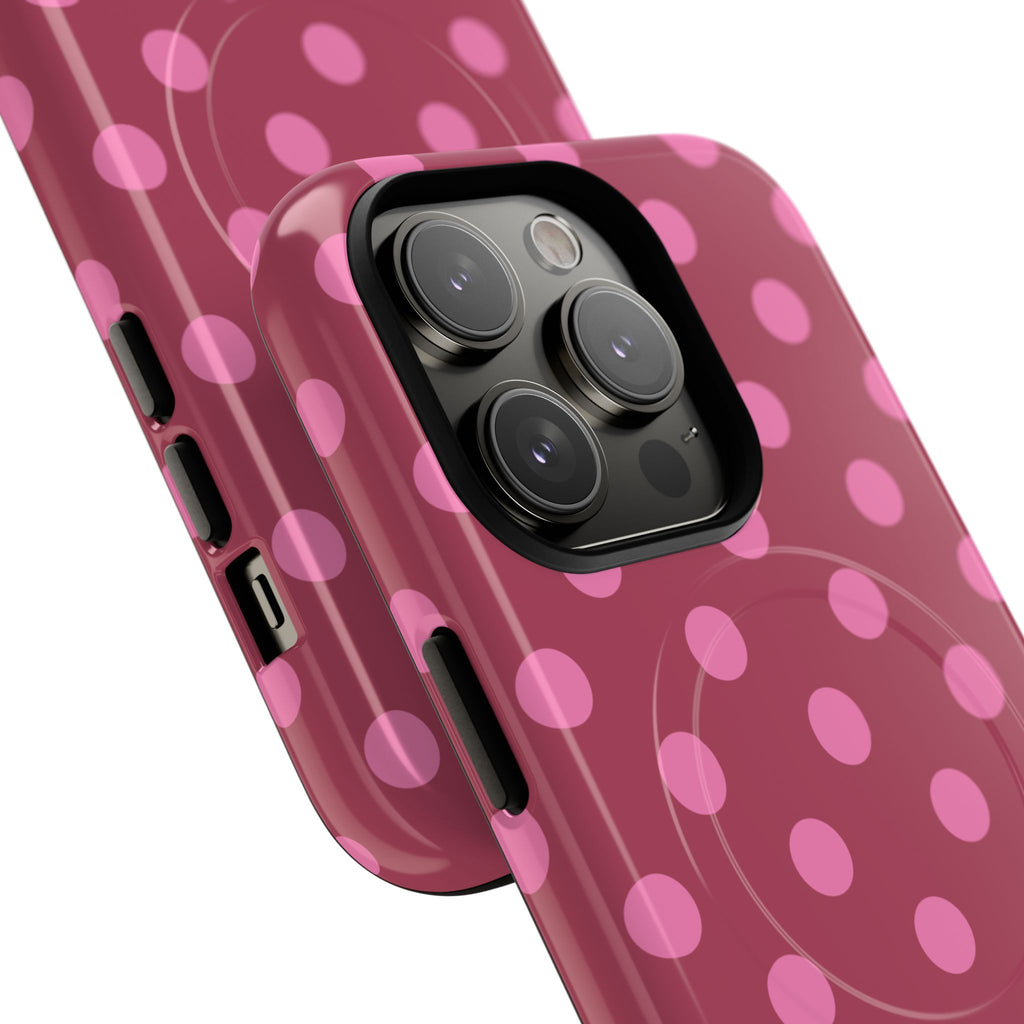 Pink Polka Dot Magnetic Phone Case | Tough Case