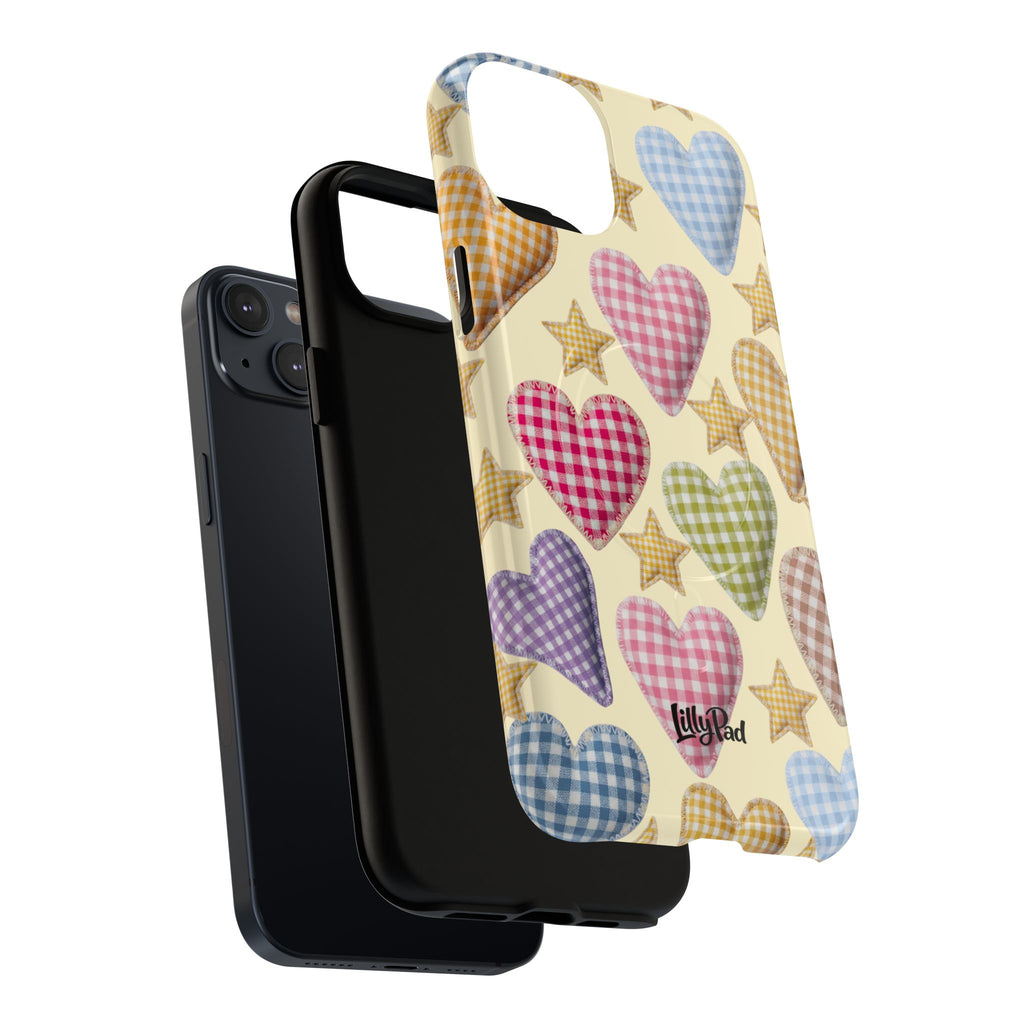 Gingham Heart Pattern Phone Case | Tough Magnetic Case