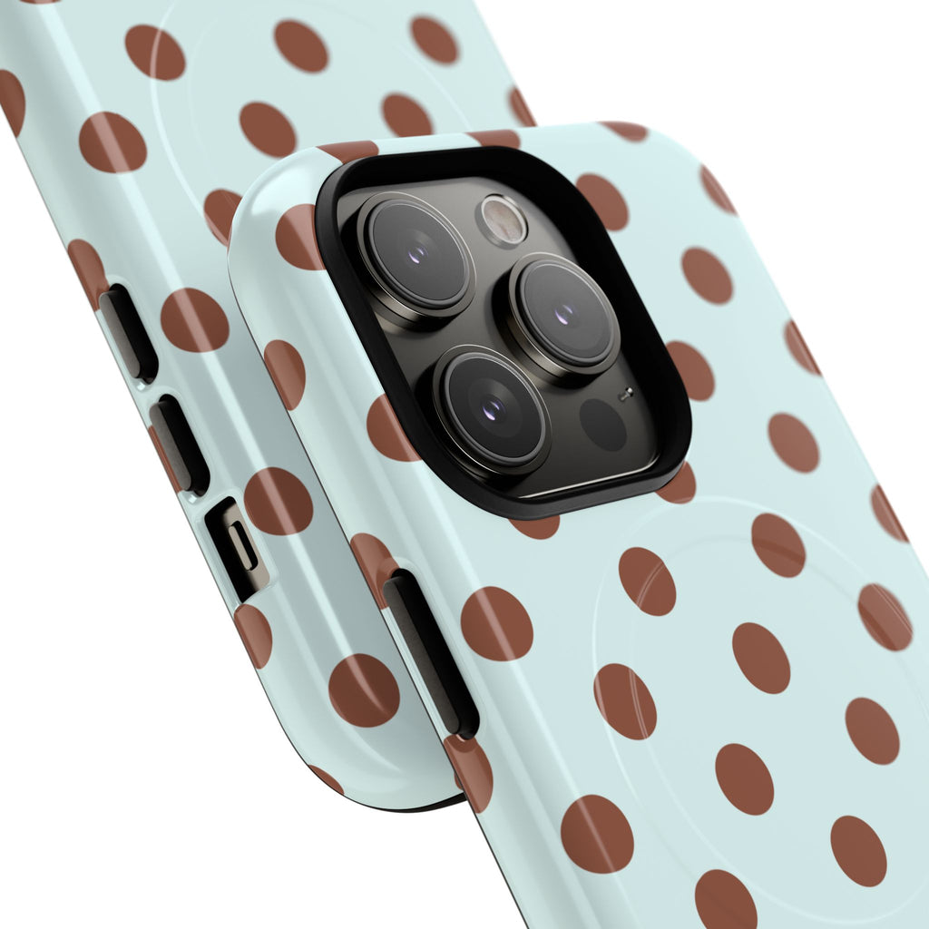 Brown Polka Dot on Mint Phone Case | Tough Magnetic Case