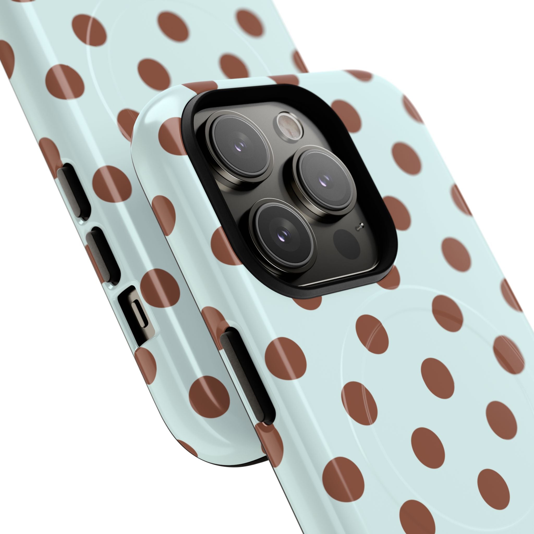Brown Polka Dot on Mint Phone Case | Tough Magnetic Case