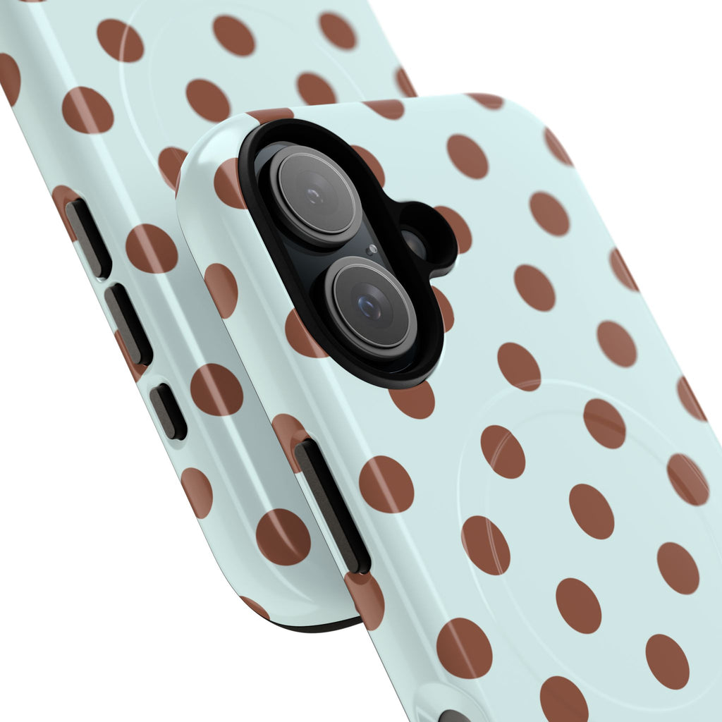 Brown Polka Dot on Mint Phone Case | Tough Magnetic Case