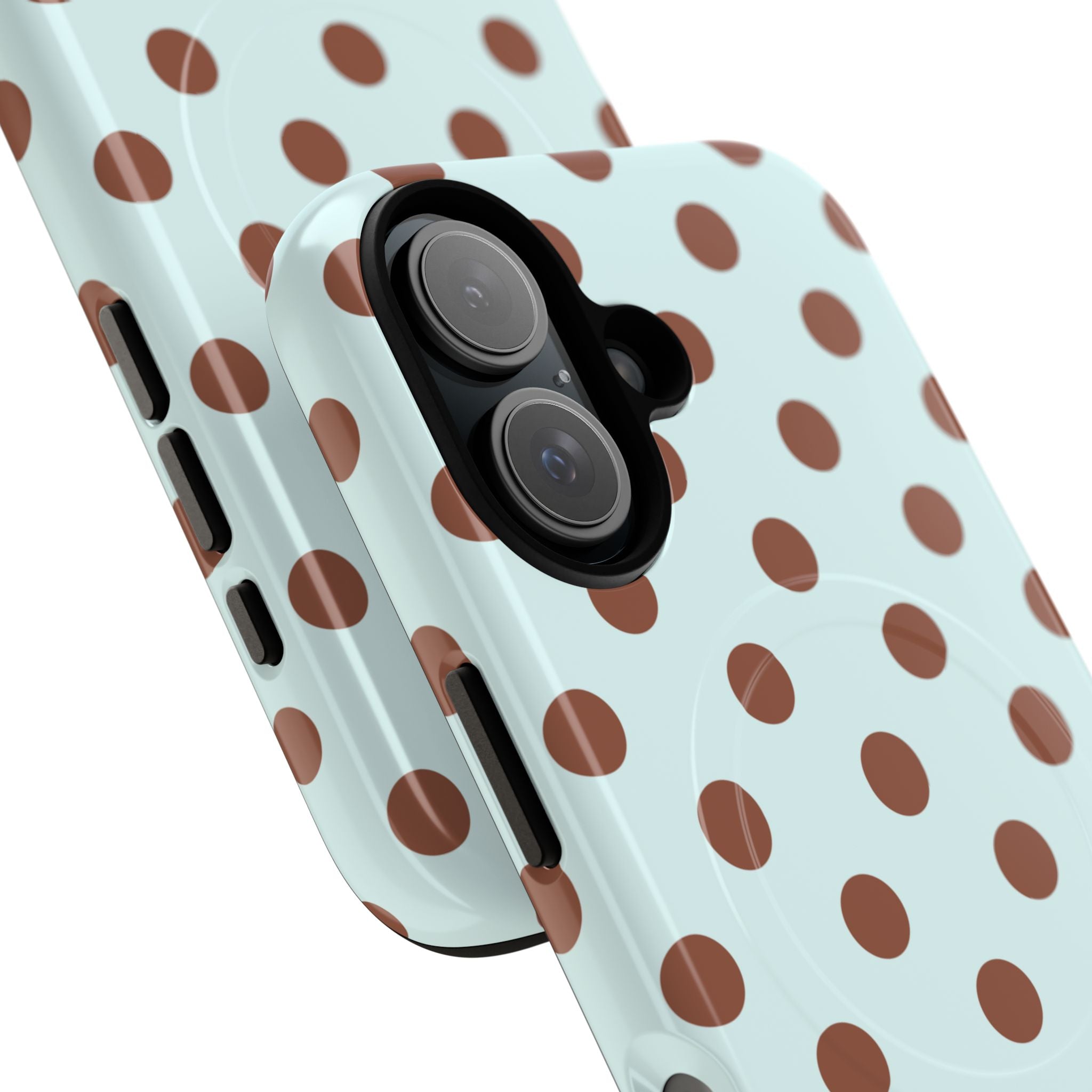 Brown Polka Dot on Mint Phone Case | Tough Magnetic Case