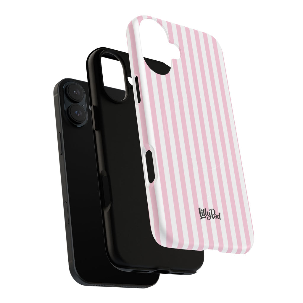 Pink Vertical Stripe phone case | Tough Magnetic Case