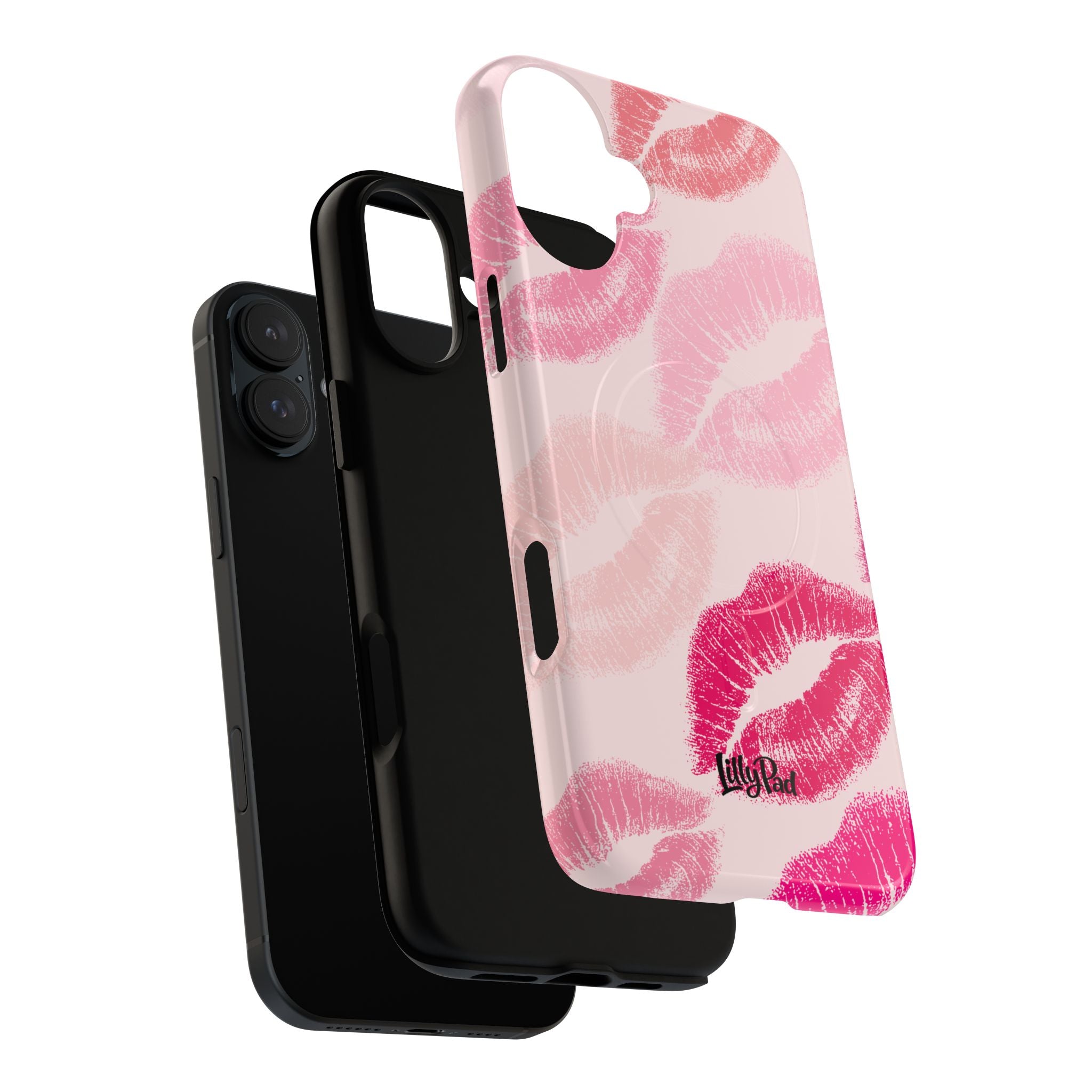 Pink Kiss Lip Print Phone Case | Tough Magnetic Case