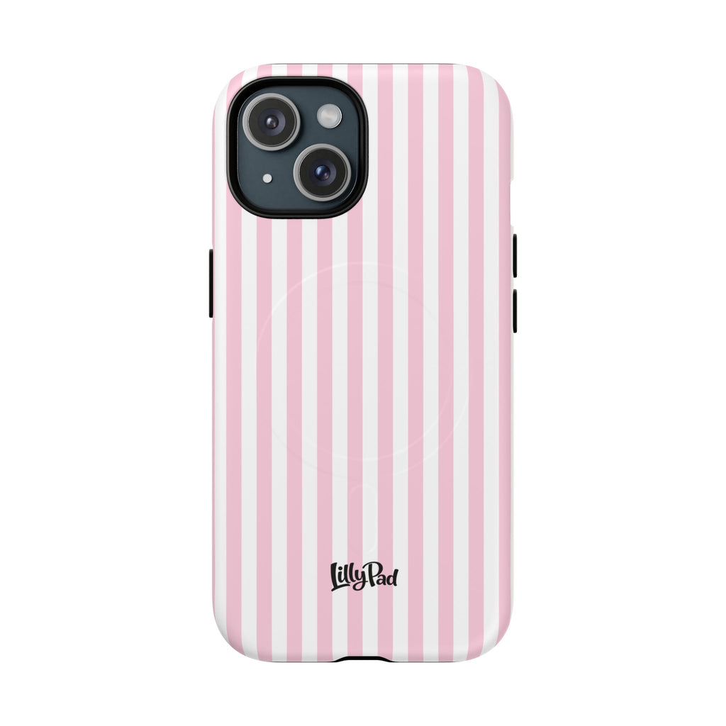 Pink Vertical Stripe phone case | Tough Magnetic Case