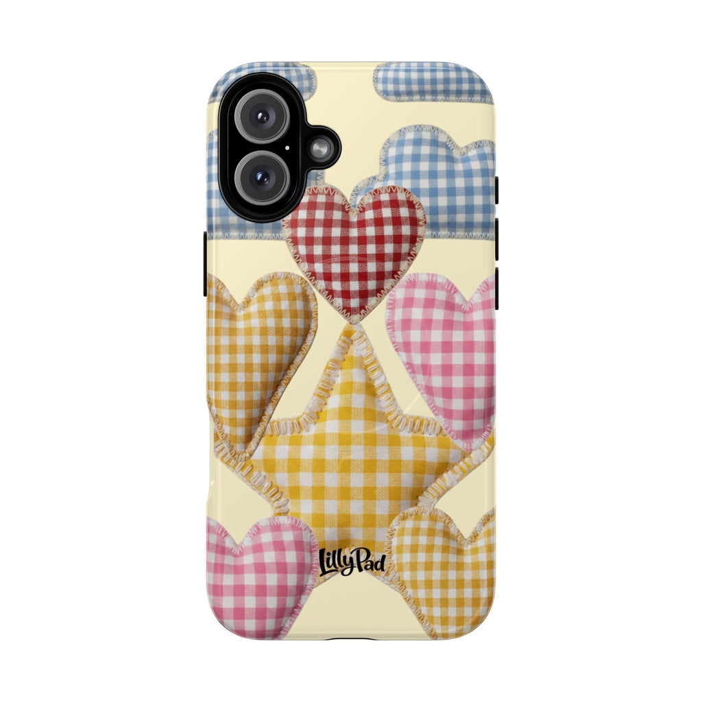 Gingham Heart Pattern Phone Case | Tough Magnetic Case