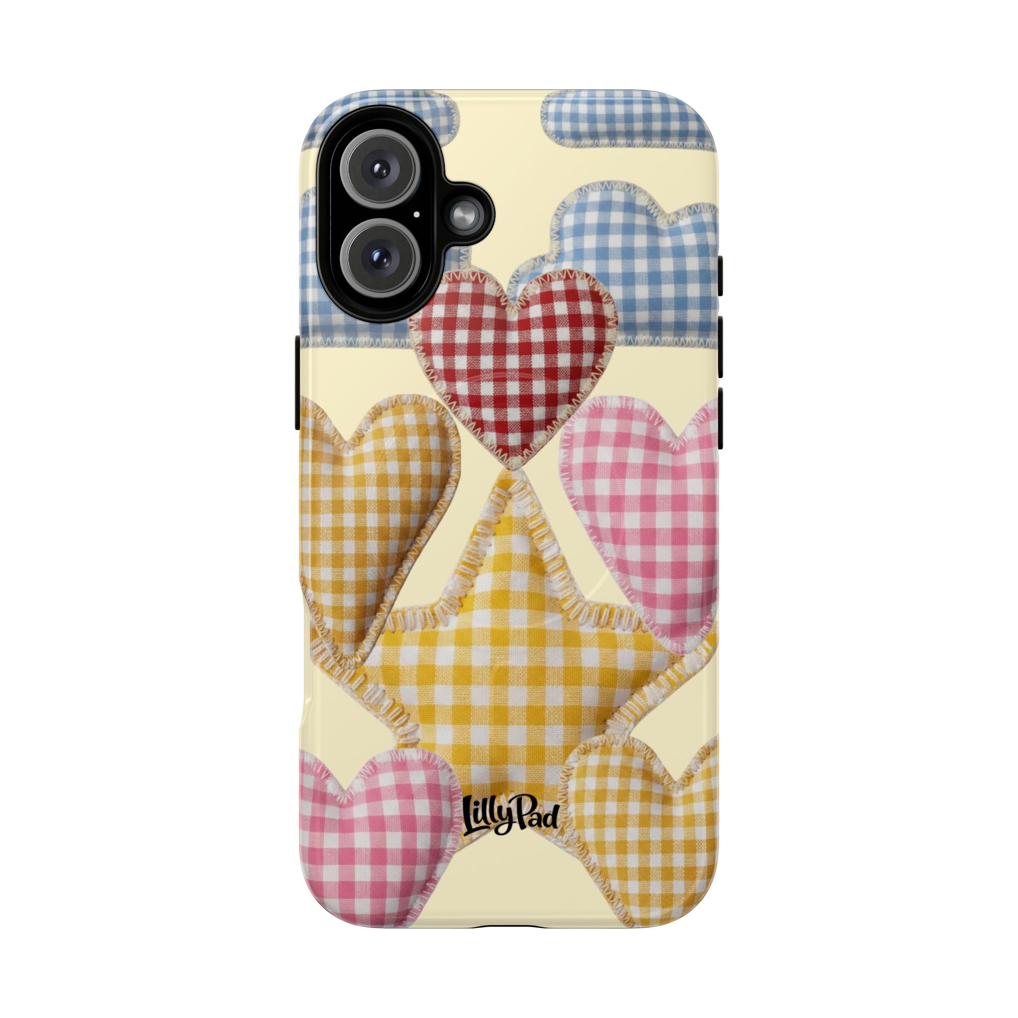 Gingham Heart Pattern Phone Case | Tough Magnetic Case