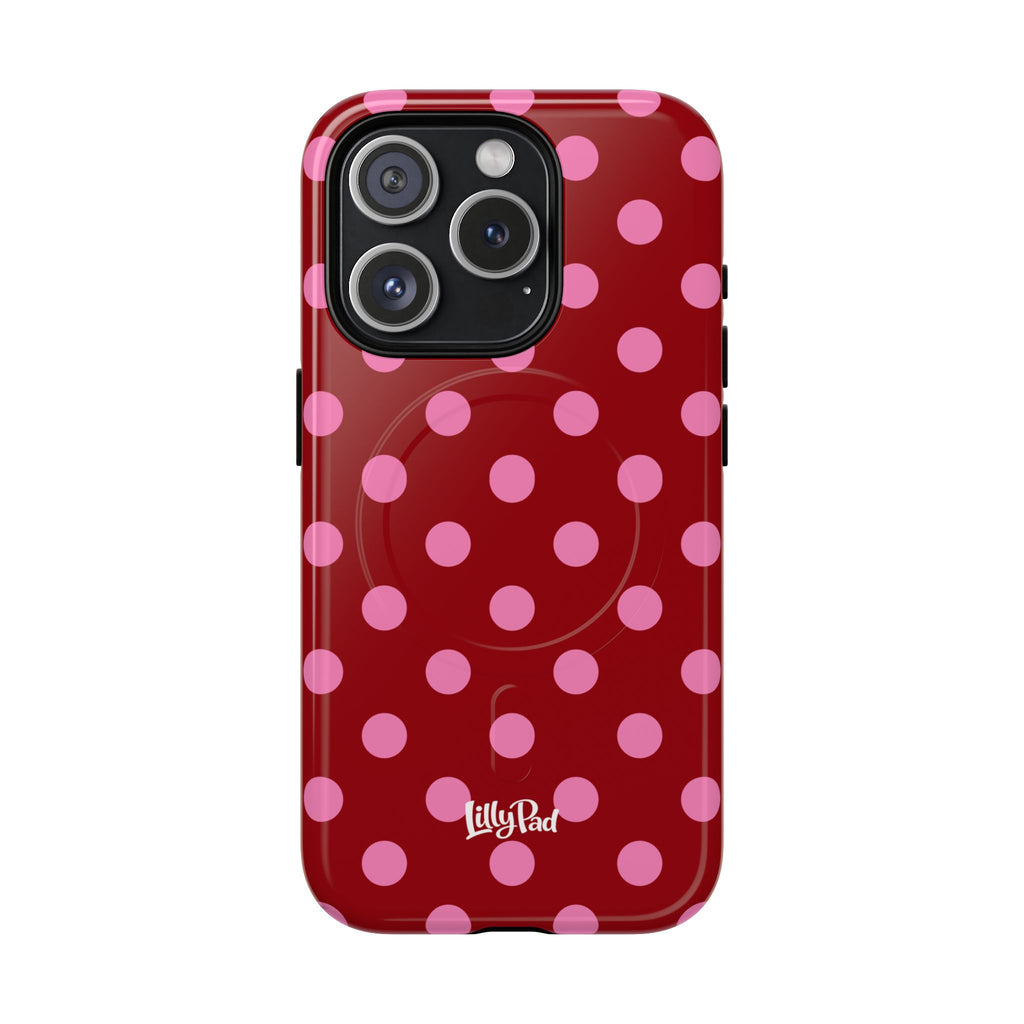 Pink Polka Dot Tough Magnetic Case | Phone Case