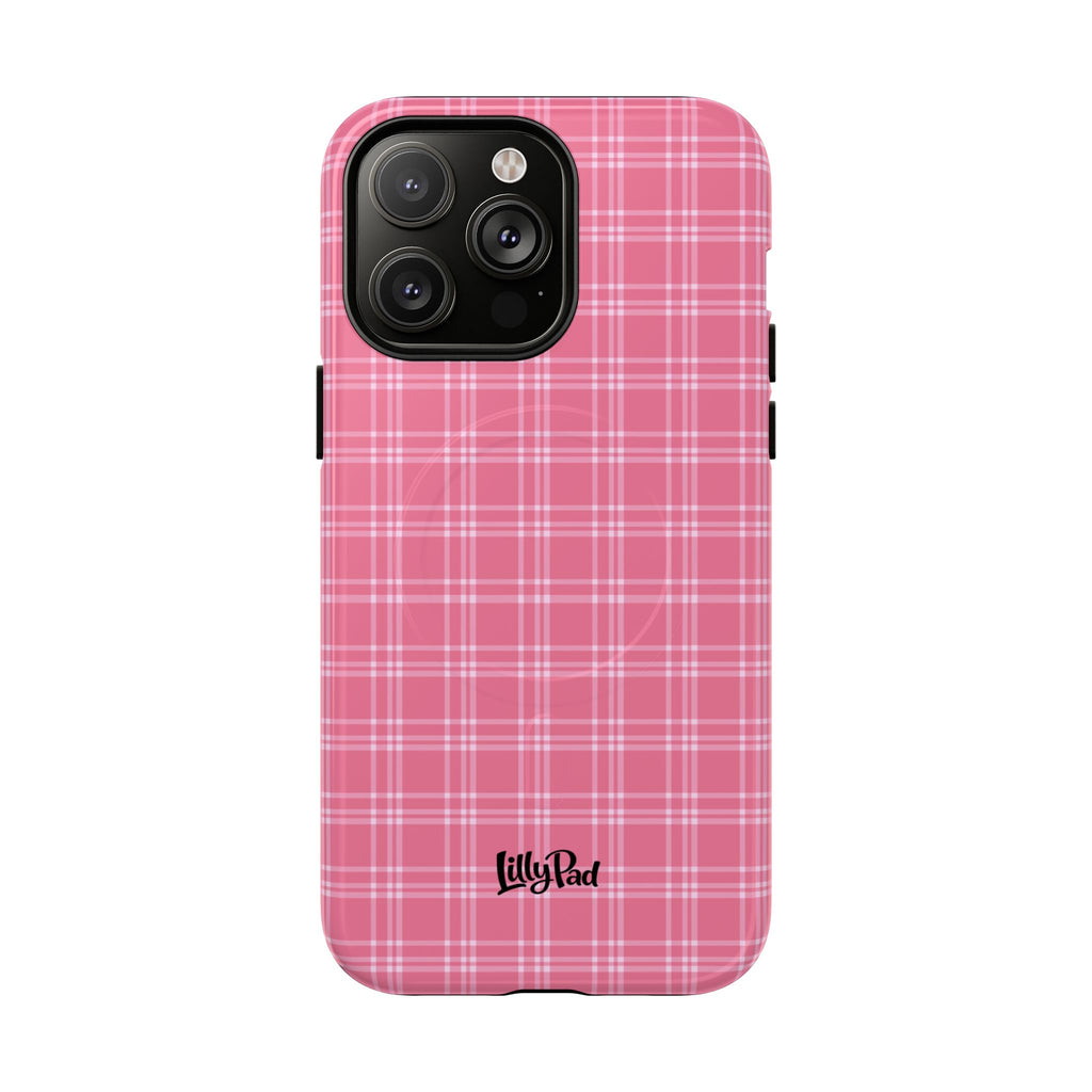 Pink Plaid Phone Case | Tough Magnetic Case
