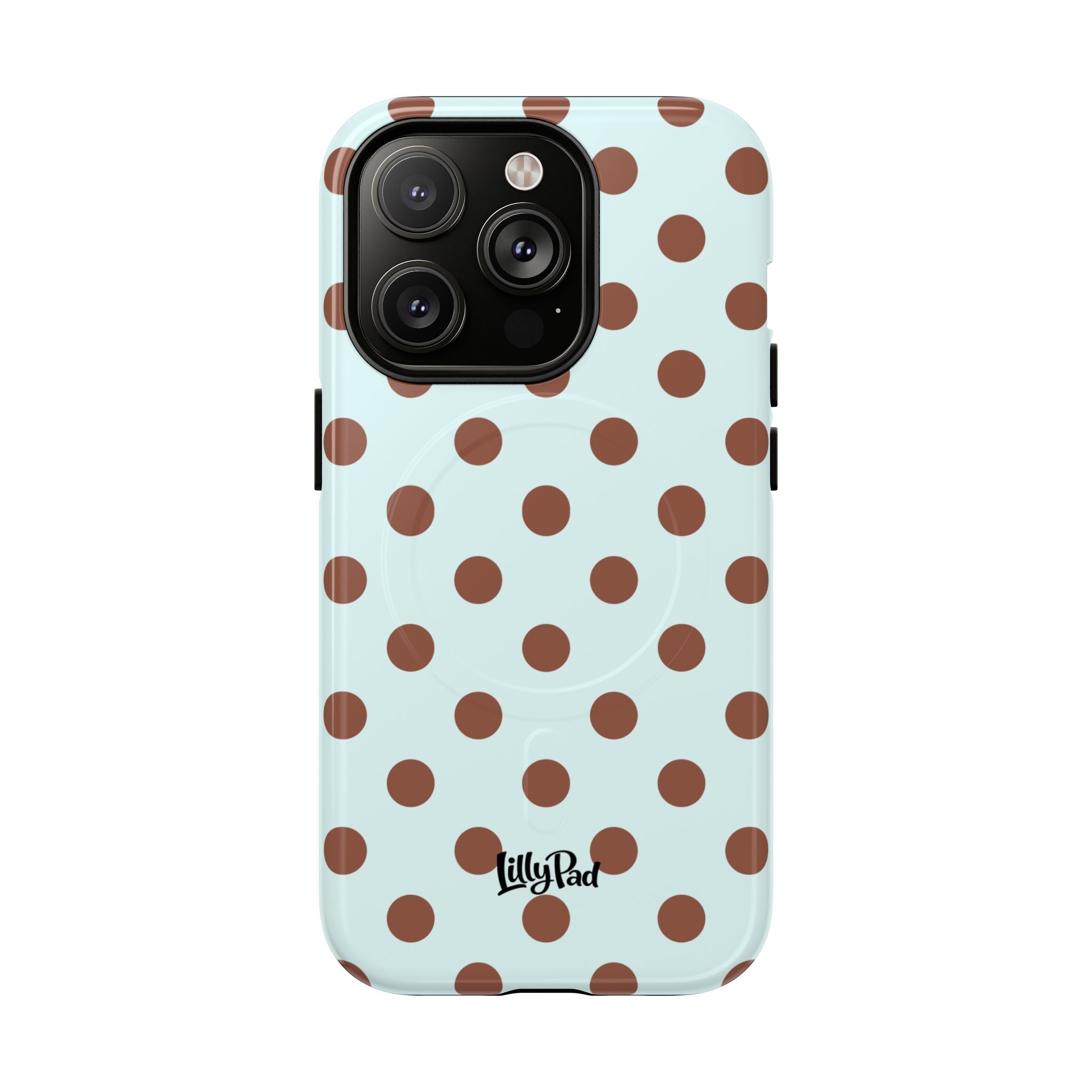 Brown Polka Dot on Mint Phone Case | Tough Magnetic Case