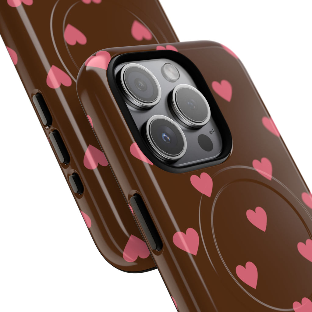 Pink Heart Pattern Phone Case | Magnetic Tough Case