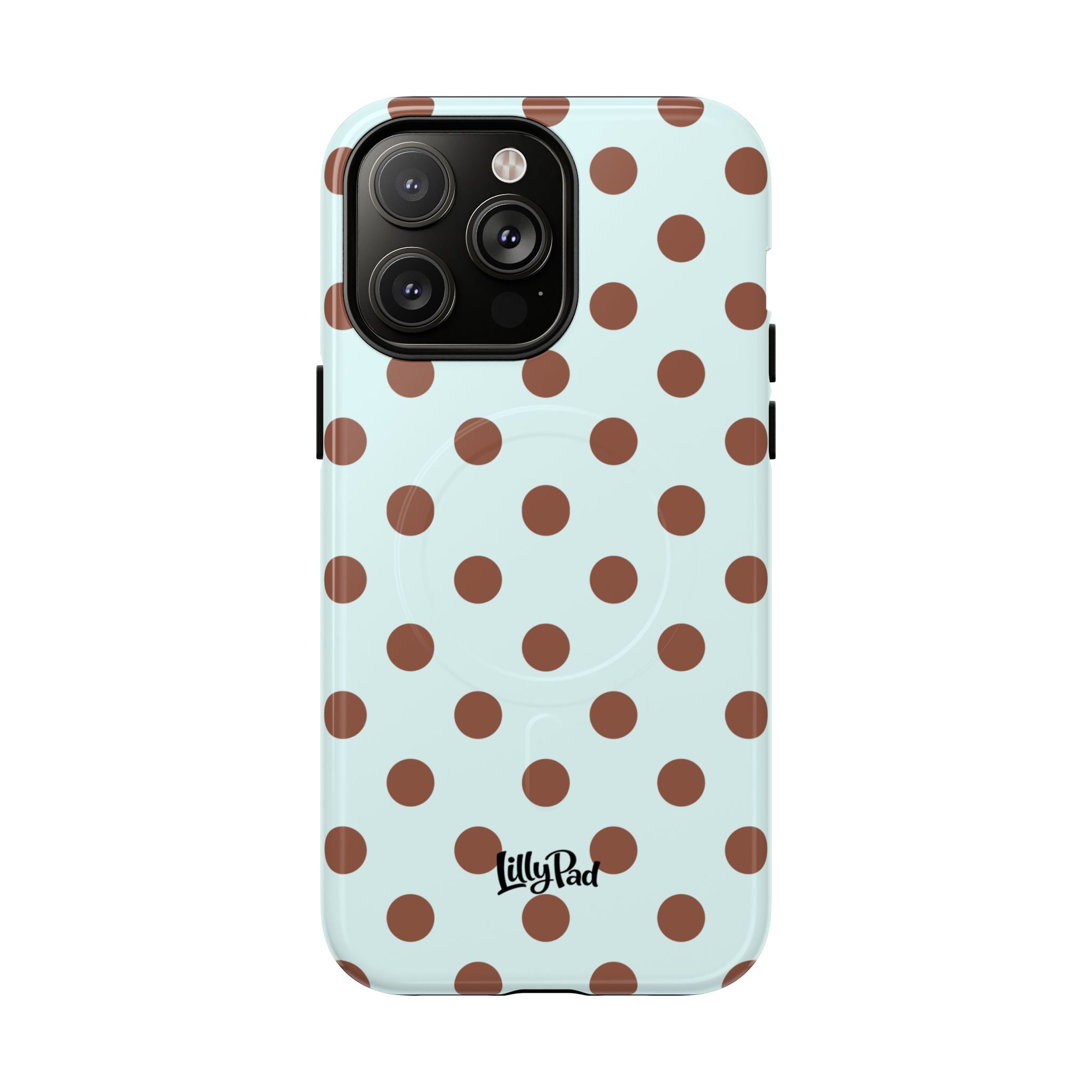 Brown Polka Dot on Mint Phone Case | Tough Magnetic Case