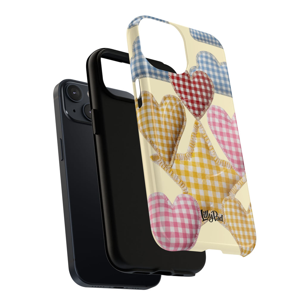 Gingham Heart Pattern Phone Case | Tough Magnetic Case