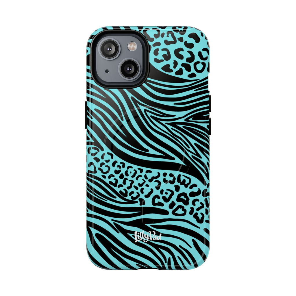 Y2K Animal Print Phone Case | Magnetic Tough Case, Zebra Leopard Blend