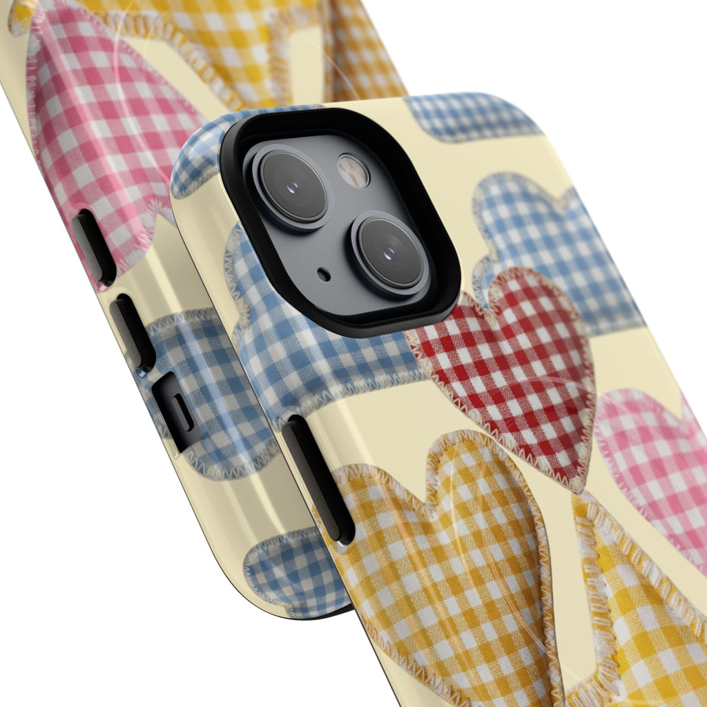 Gingham Heart Pattern Phone Case | Tough Magnetic Case