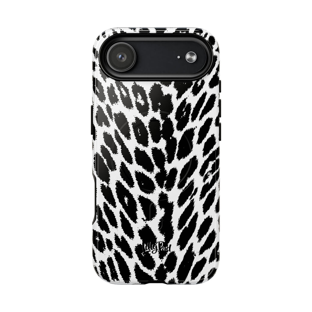 Black White Leopard Print Phone Case | Tough Magnetic Case