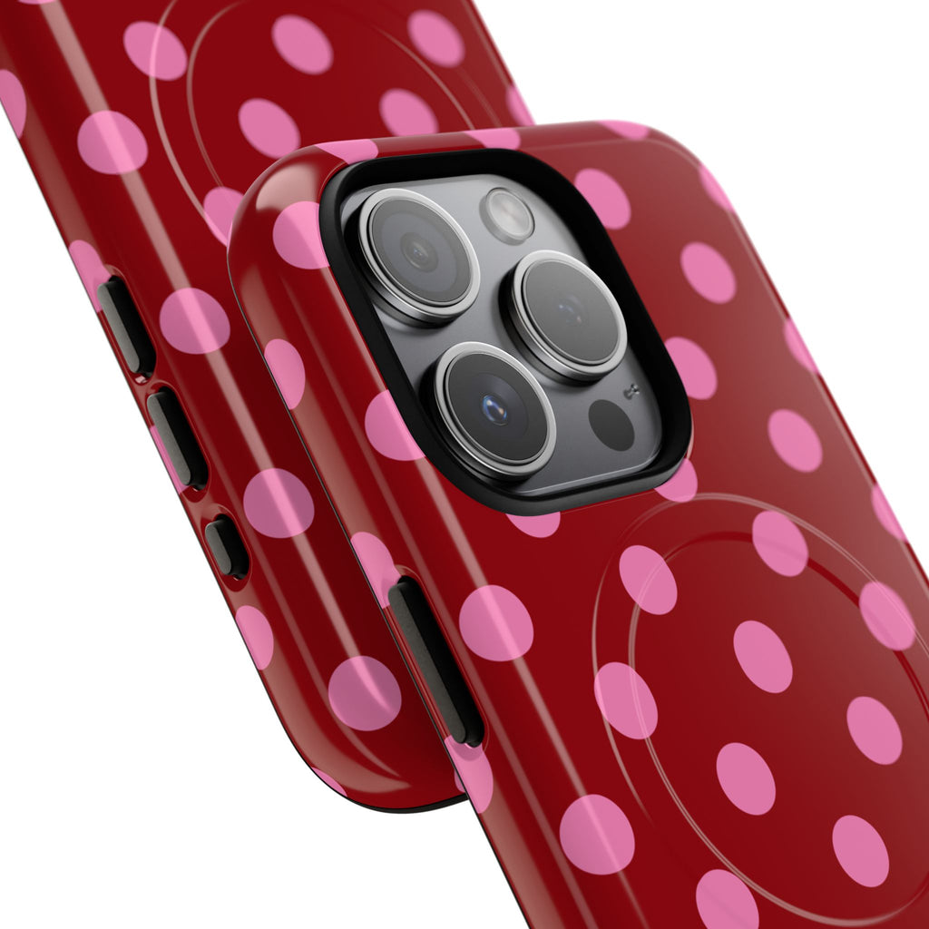 Pink Polka Dot Tough Magnetic Case | Phone Case