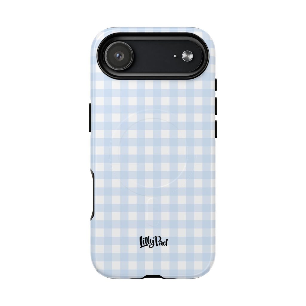 Blue Gingham Check Tough Phone Case | Plaid iPhone Cover