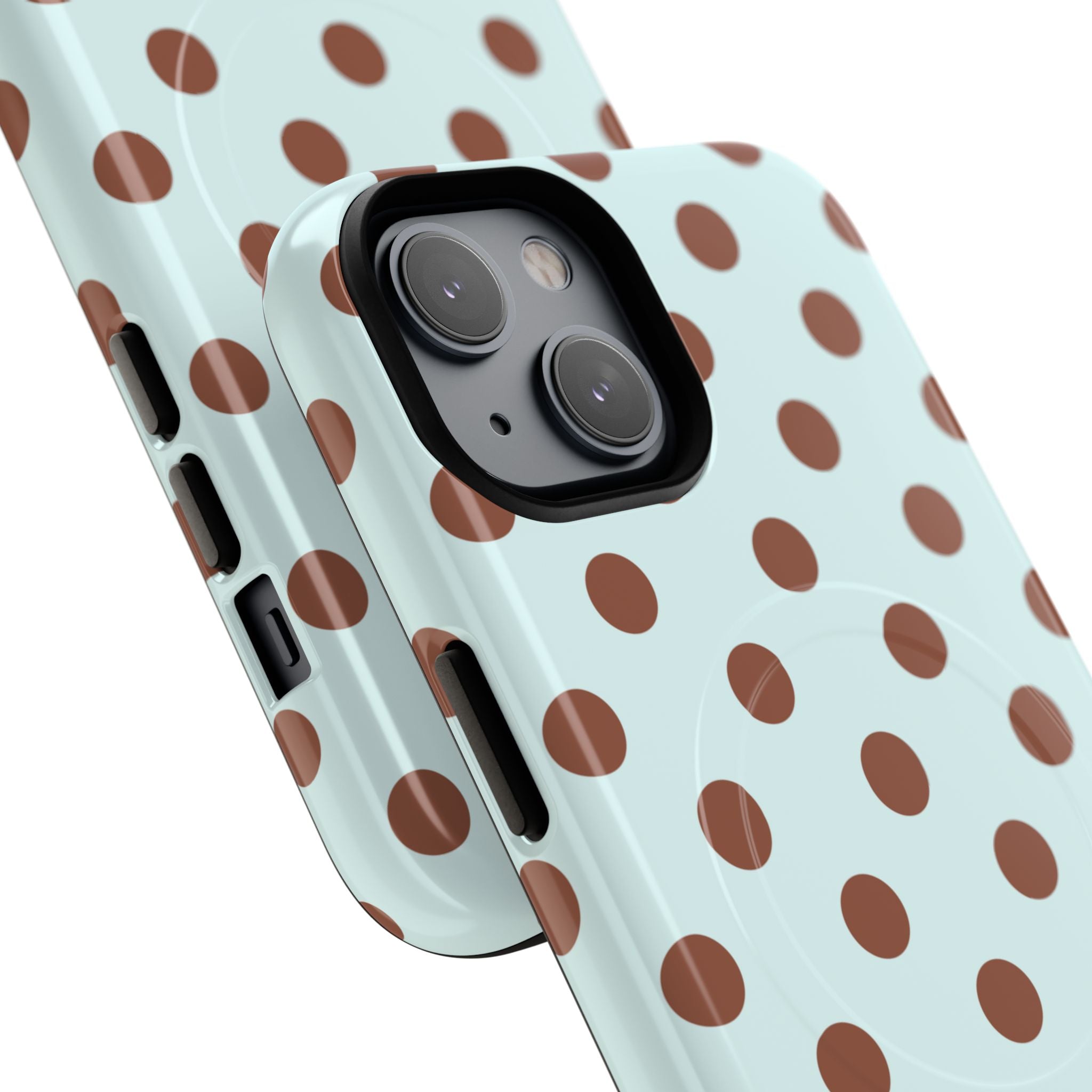 Brown Polka Dot on Mint Phone Case | Tough Magnetic Case