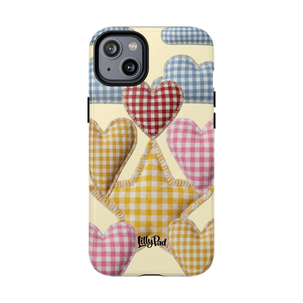 Gingham Heart Pattern Phone Case | Tough Magnetic Case