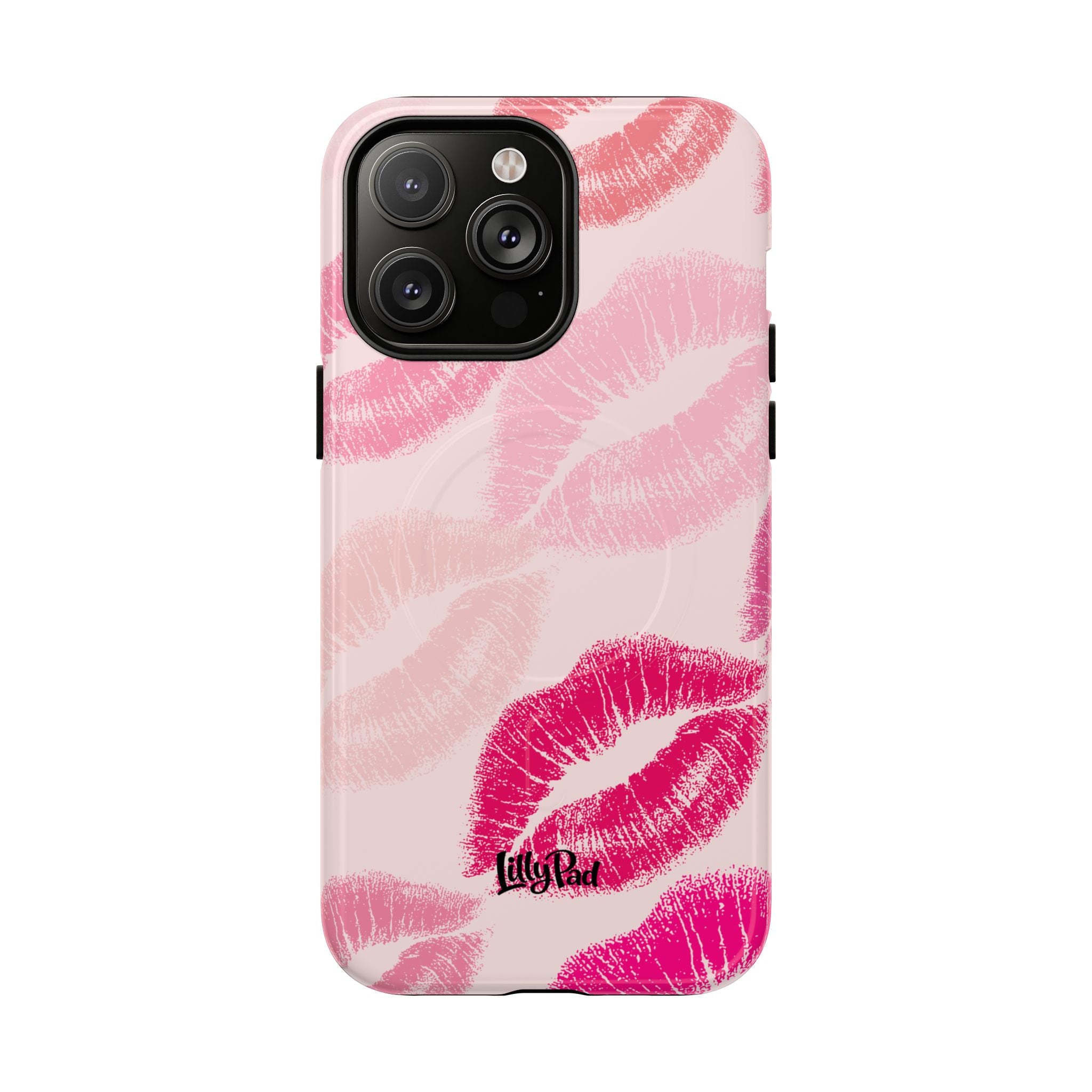Pink Kiss Lip Print Phone Case | Tough Magnetic Case