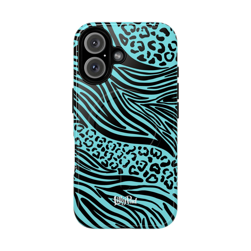 Y2K Animal Print Phone Case | Magnetic Tough Case, Zebra Leopard Blend