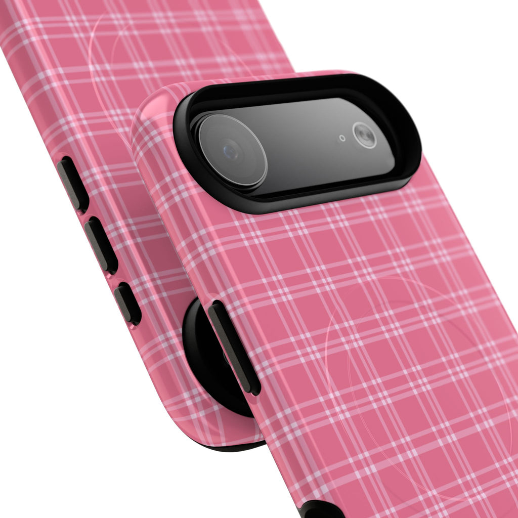 Pink Plaid Phone Case | Tough Magnetic Case