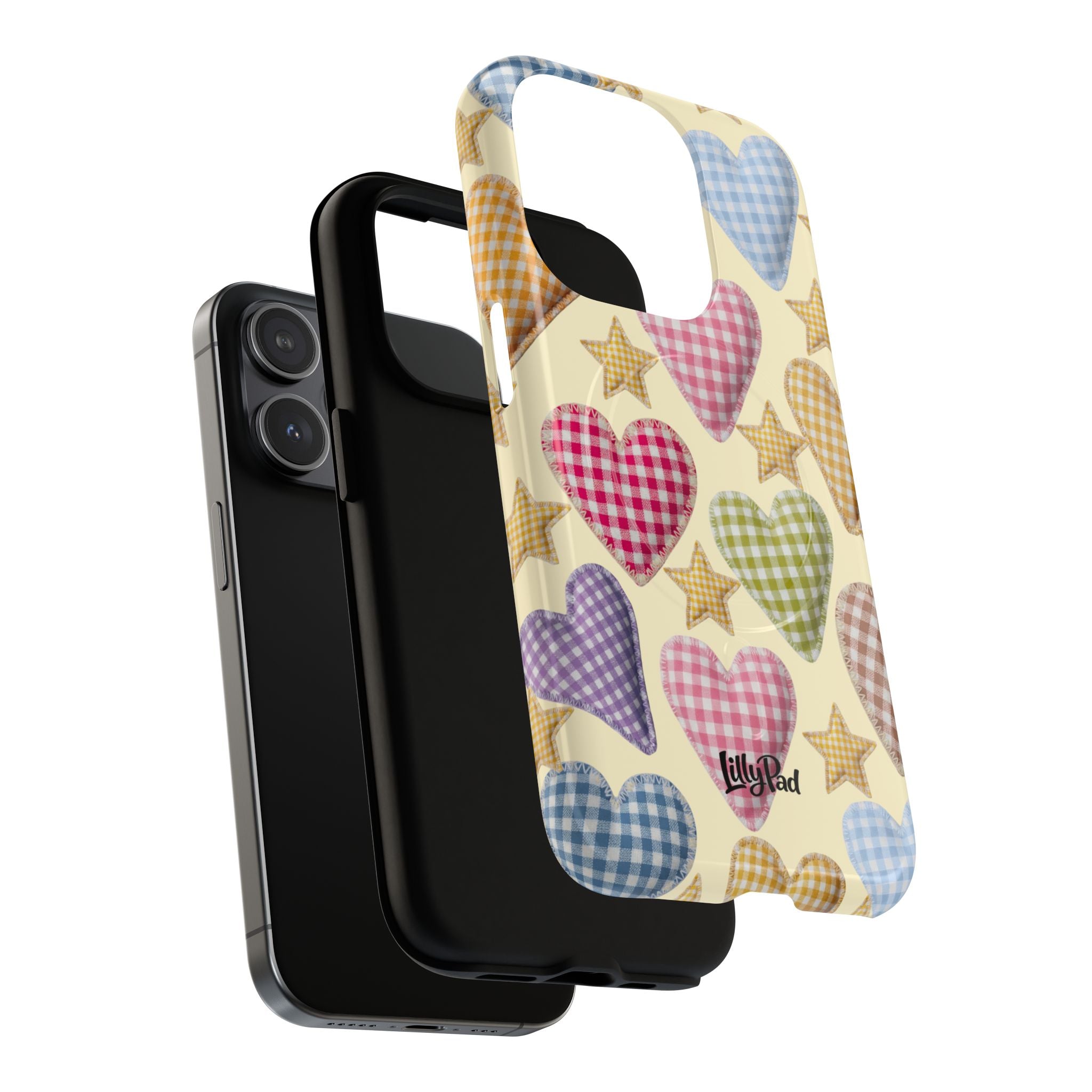 Gingham Heart Pattern Phone Case | Tough Magnetic Case