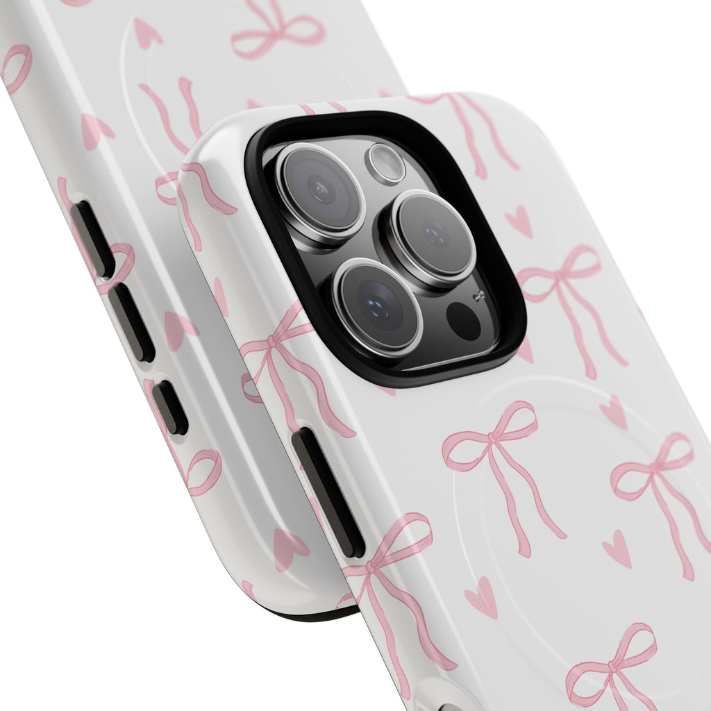 Pink Bow Pattern Phone Case | Tough Magnetic Case