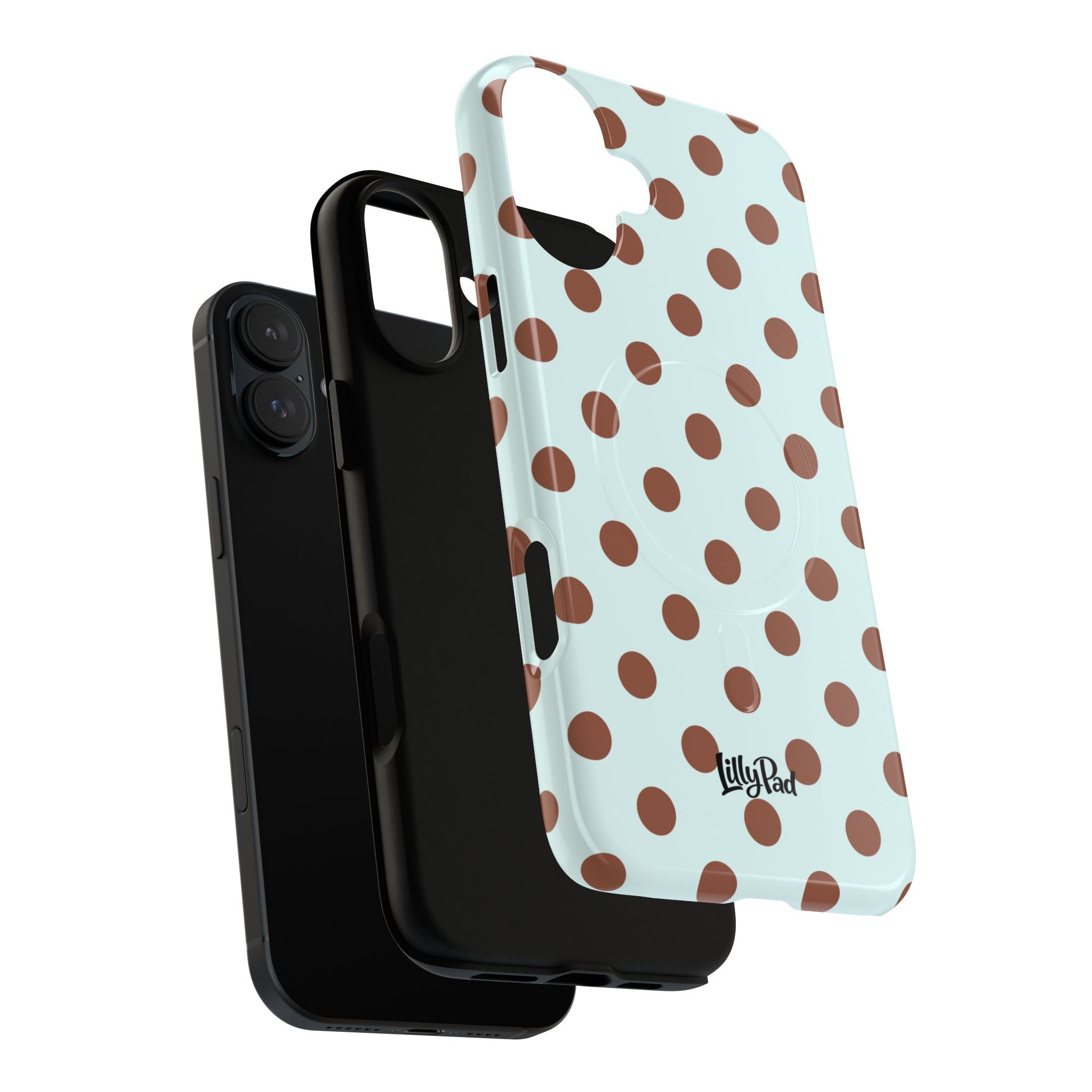Brown Polka Dot on Mint Phone Case | Tough Magnetic Case