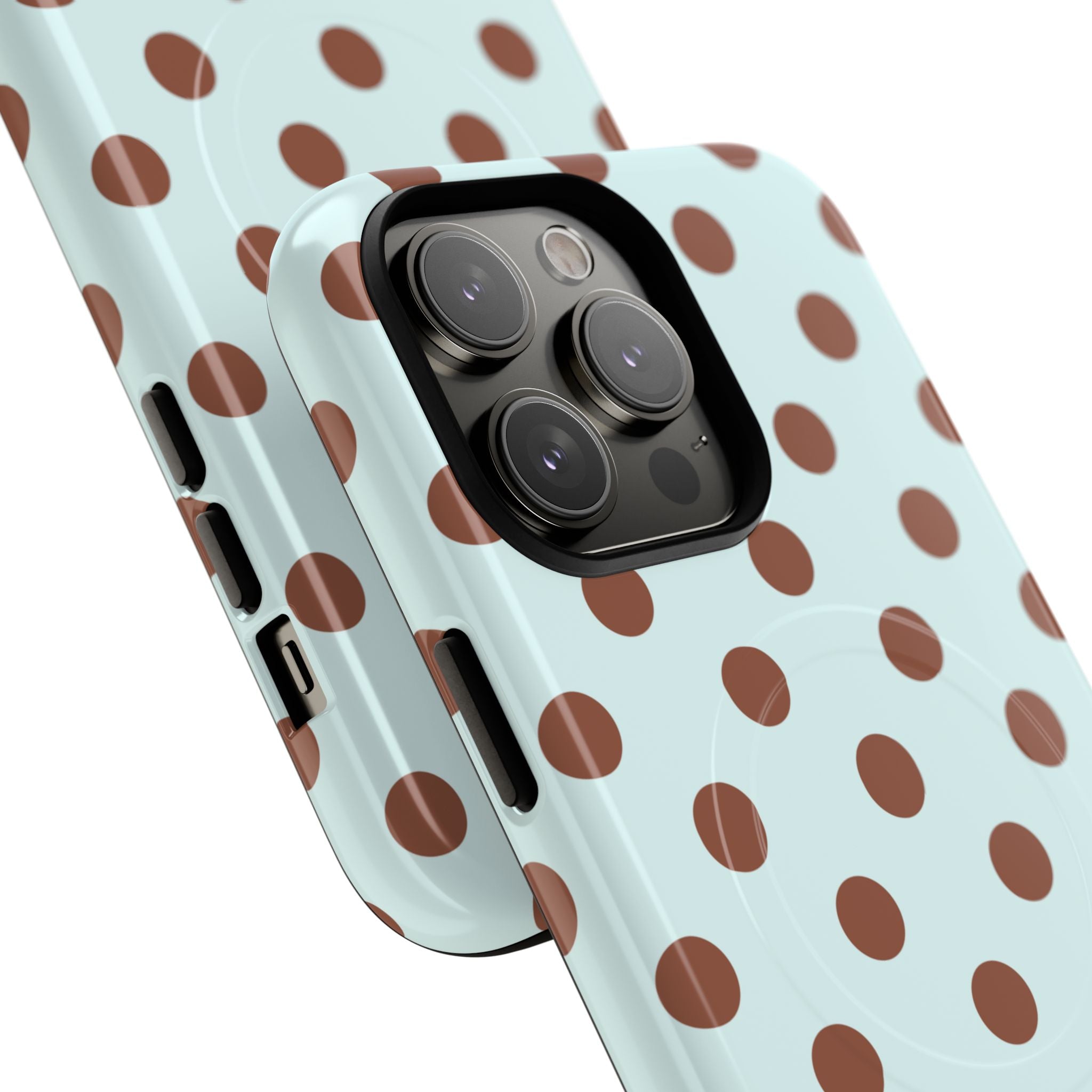 Brown Polka Dot on Mint Phone Case | Tough Magnetic Case