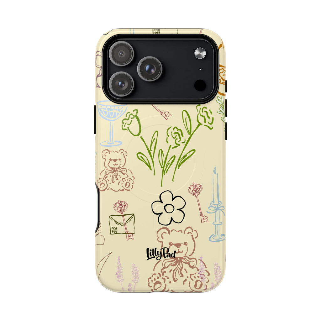 Flower Doodle Pattern Phone Case | Tough Magnetic Case