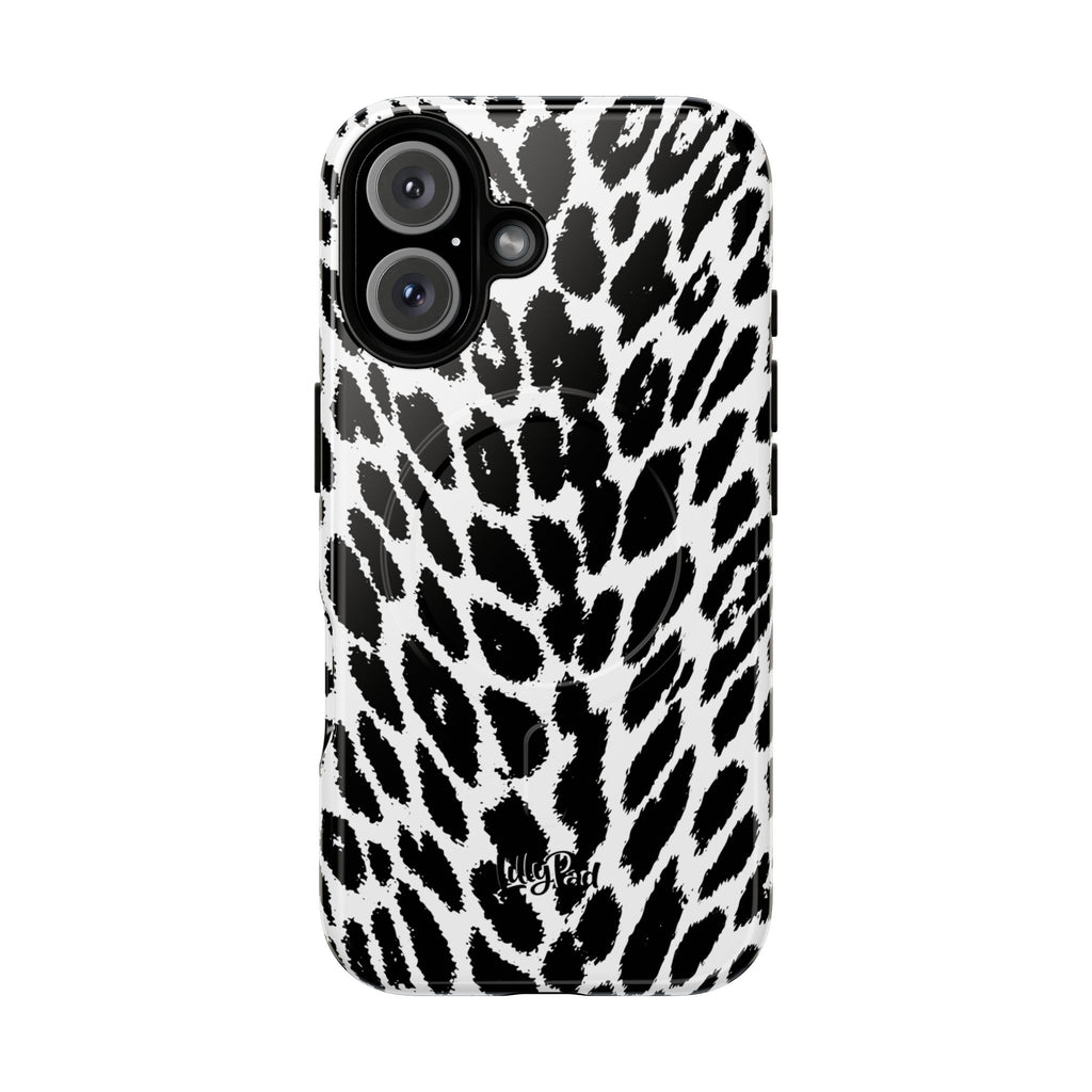Black White Leopard Print Phone Case | Tough Magnetic Case