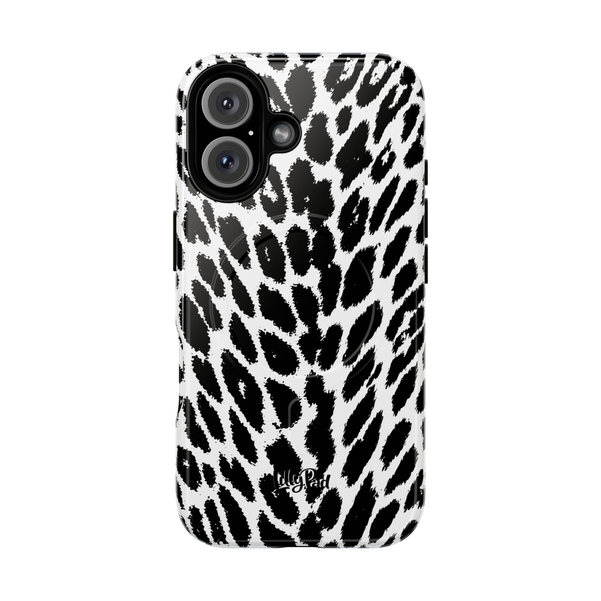 Black White Leopard Print Phone Case | Tough Magnetic Case