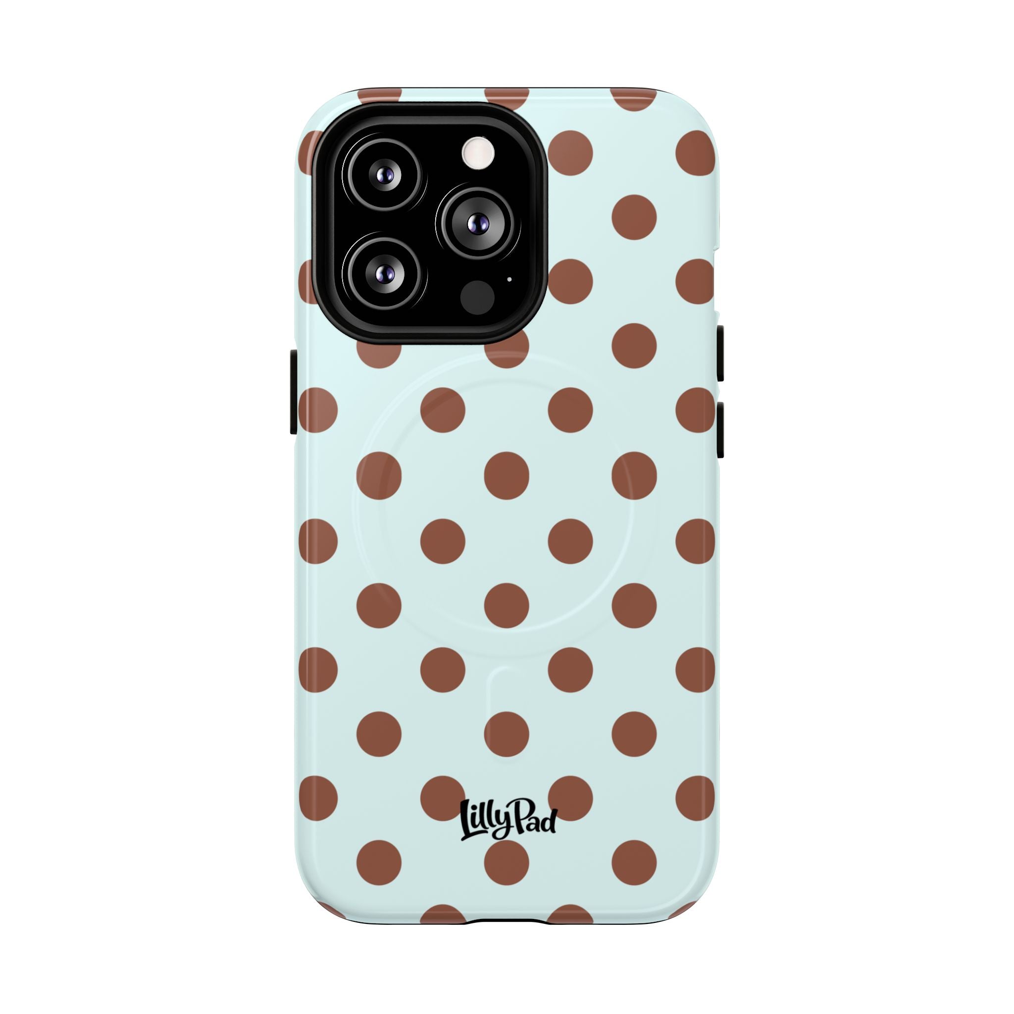 Brown Polka Dot on Mint Phone Case | Tough Magnetic Case