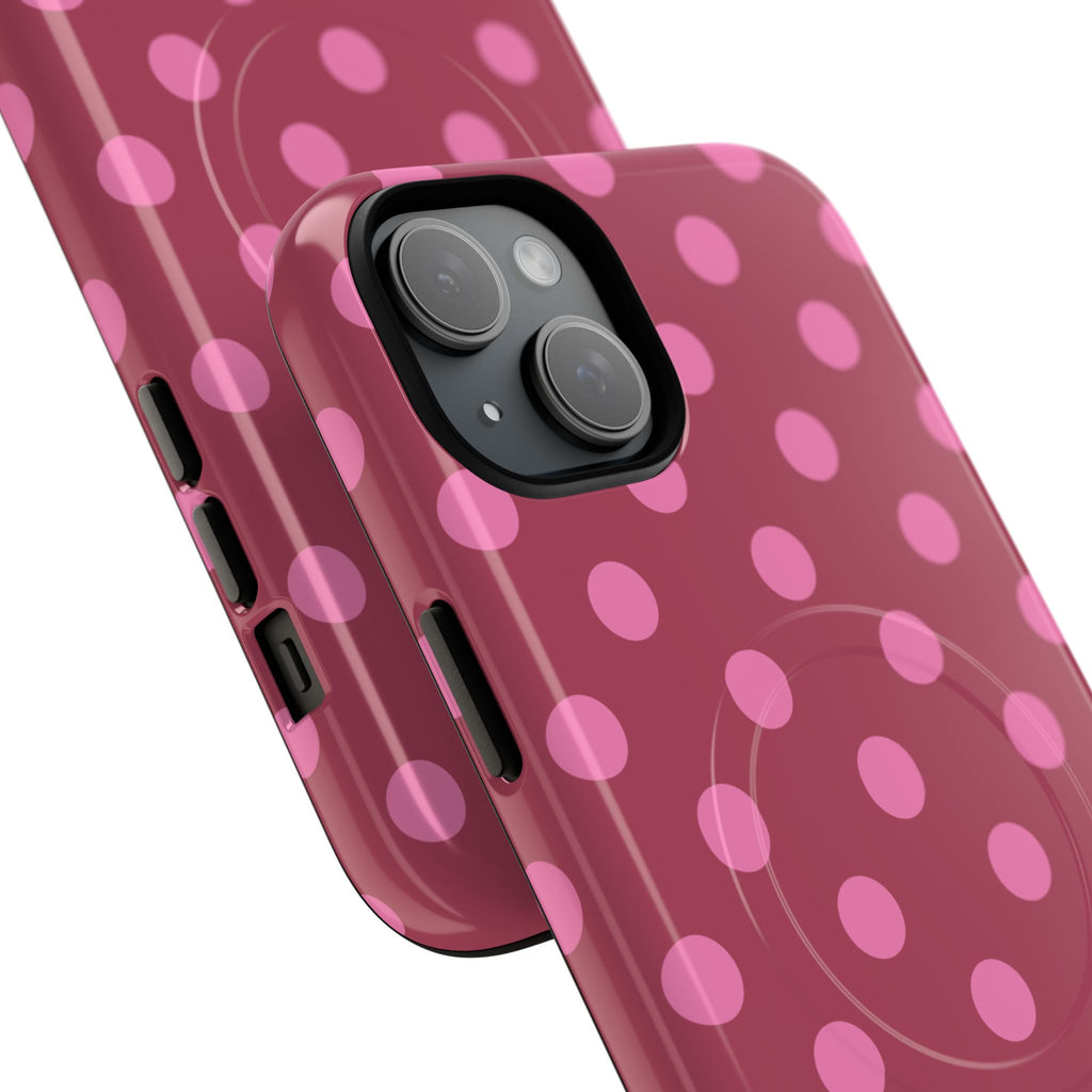 Pink Polka Dot Magnetic Phone Case | Tough Case