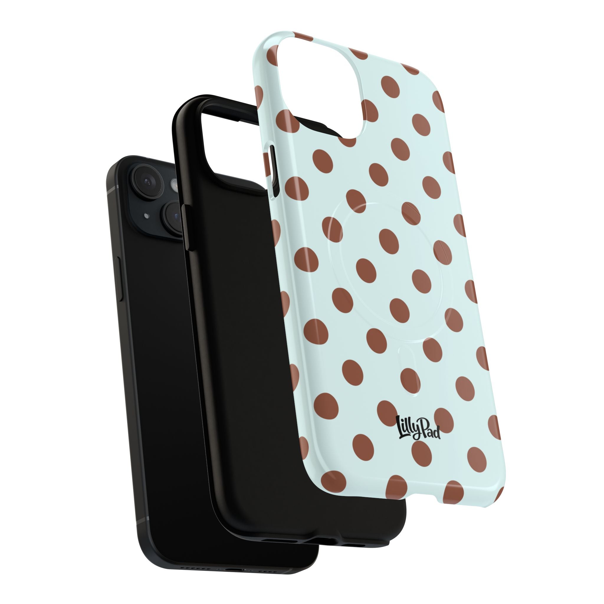 Brown Polka Dot on Mint Phone Case | Tough Magnetic Case