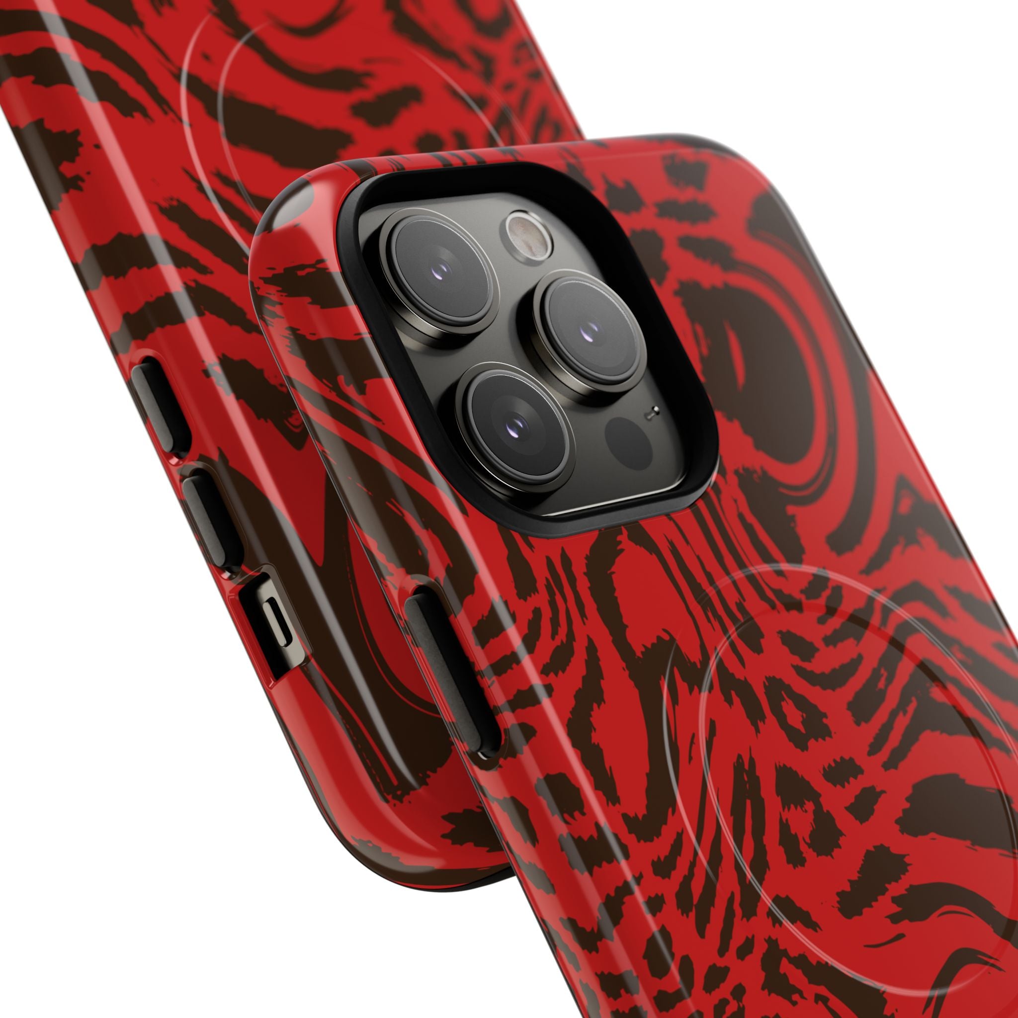 Red Black Swirl Pattern Phone Case | Tough Magnetic Case