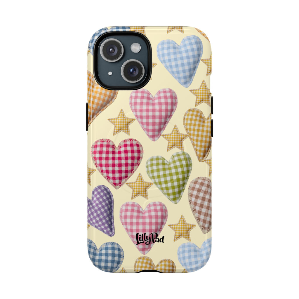 Gingham Heart Pattern Phone Case | Tough Magnetic Case